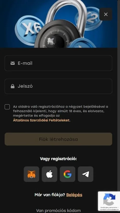 a mobil kaszinó személyes számlája fiók a programban